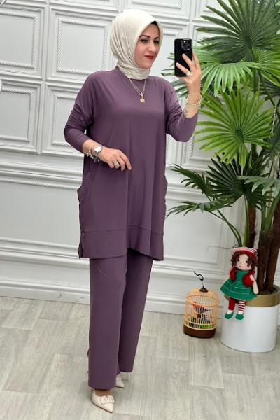 5015 Tunik Takım Lila