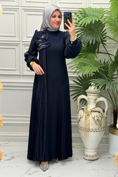 5225 Elbise Lacivert