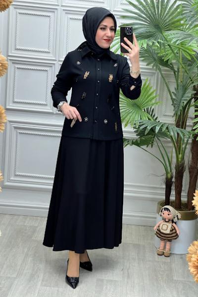 6113 Tunik Takım Siyah