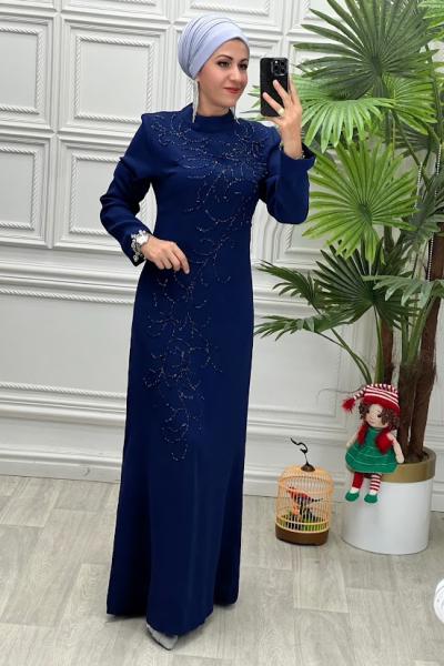 7148 Elbise İndigo