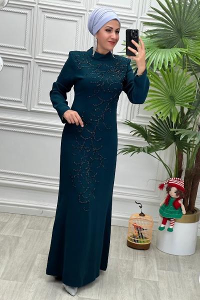 7148 Elbise Zümrüt